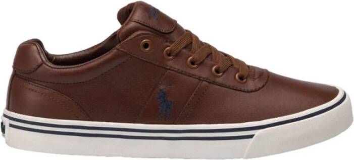 Polo Ralph Lauren Bruine Casual Leren Sneakers oor Heren Brown Heren