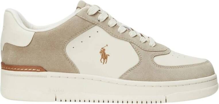 Polo Ralph Lauren Court Leren en Suède Sneakers Beige Heren