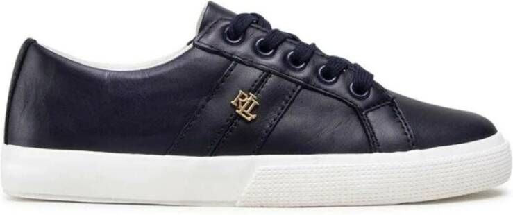 Polo Ralph Lauren Janson II Leren Sneakers met Sportieve Strepen Blue Dames