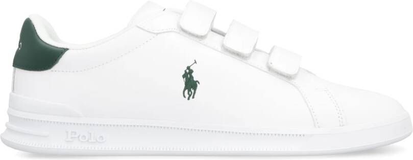 Polo Ralph Lauren Lage leren sneakers met contrasterende hiel White Dames