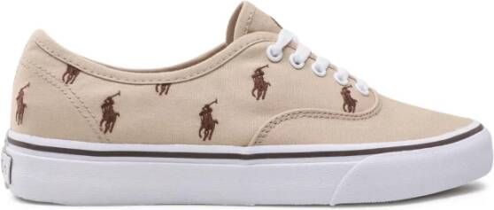 Polo Ralph Lauren Pony Logo Skate Sneakers Beige Heren