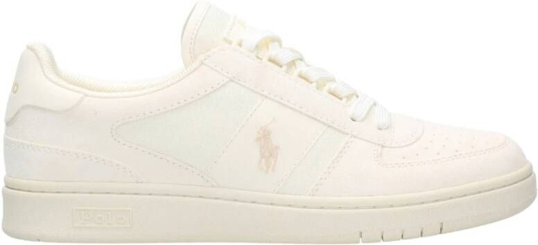 Polo Ralph Lauren Suède Canvas Sneakers Laag Model Natuurlijke Kleur Beige Heren