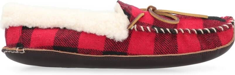 Polo Ralph Lauren Tartan motief pantoffels met shearling voering Red Heren