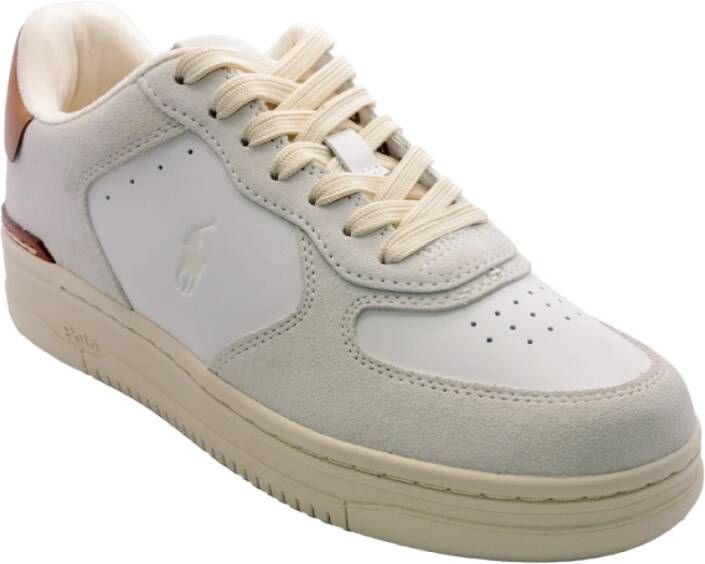 Polo Ralph Lauren Witte Masters Sneakers met Suède Inzetstukken White Heren