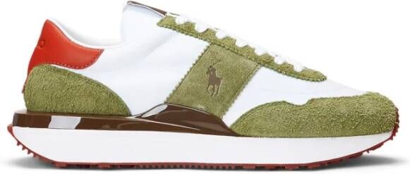 Polo Ralph Lauren Witte Groene Sneakers met Rubberen Zool Multicolor Heren