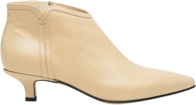 Pomme D'or Beige Leren Enkellaarsje Beige Dames