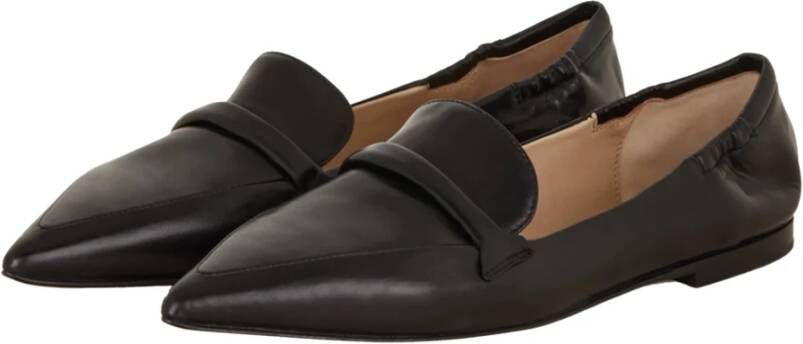 Pomme D'or Puntige Neus Leren Loafers Black Dames