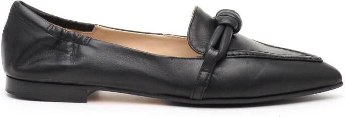 Pomme D'or Zwarte Leren Ballerina Schoenen Black Dames