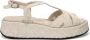 Pons Quintana Gevlochten leren platform sandalen Beige Dames - Thumbnail 1