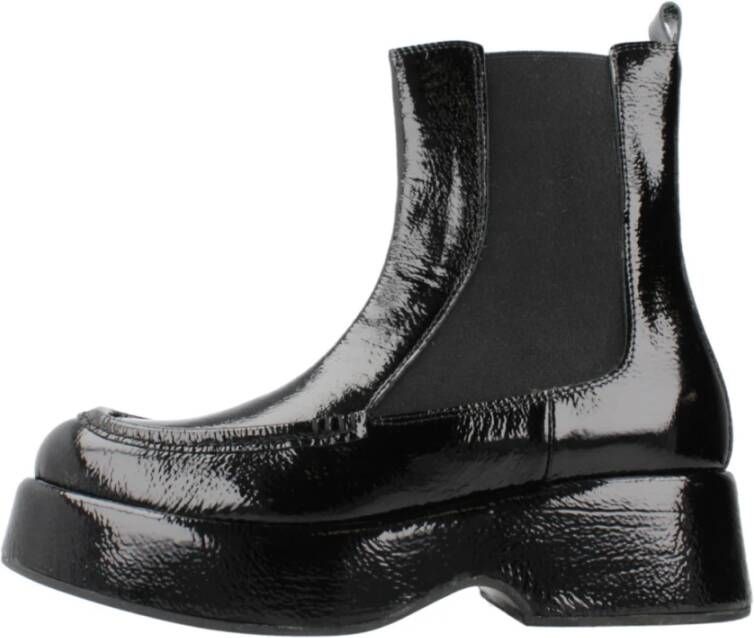 Pons Quintana Klassieke Chelsea Boots van zwart leer Black Dames