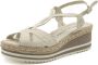 Pons Quintana Padova Salinas Sleehak Sandalen Beige Dames - Thumbnail 1