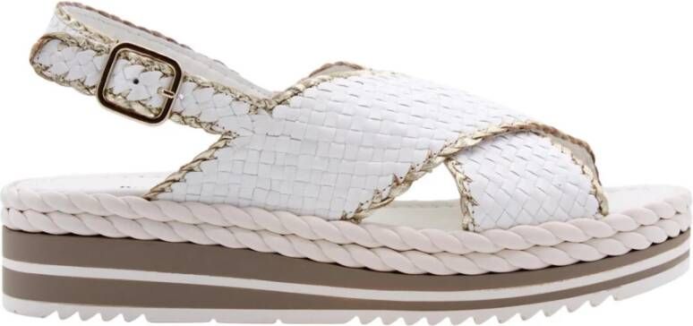 Pons Quintana Stijlvolle Platte Sandalen voor Zomerse Stijl White Dames