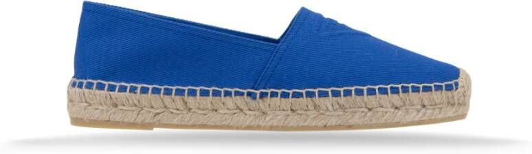 Prada Canvas Slip-On Espadrilles Blue Dames