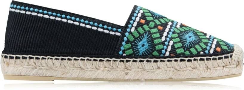 Prada Canvas Slip-On Espadrilles Kameel Logo Multicolor Dames