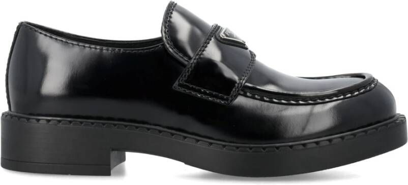 Prada Chocolade Loafer Schoenen Black Heren