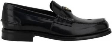 Prada Elegante Leren Loafers Monelli Stijl Black Heren