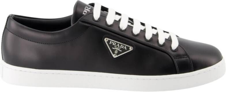 Prada Geborsteld leren sneakers Herfst-Winter 2024 Black Heren