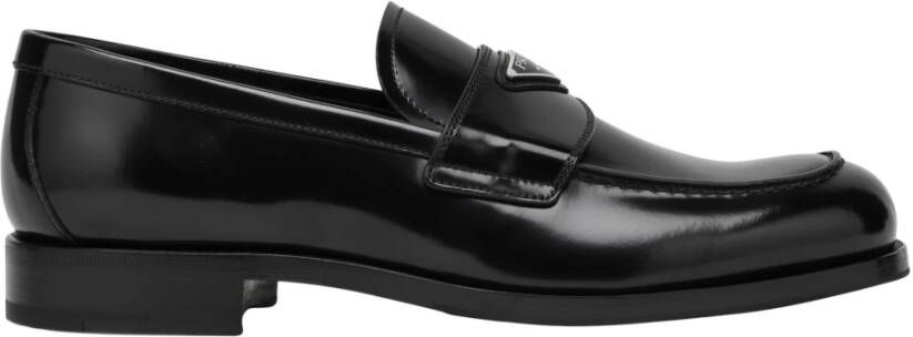 Prada Geborsteld Stof Loafers Black Heren