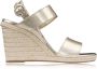 Prada Gouden Leren Espadrilles Sandalen met Gesp Yellow Dames - Thumbnail 1