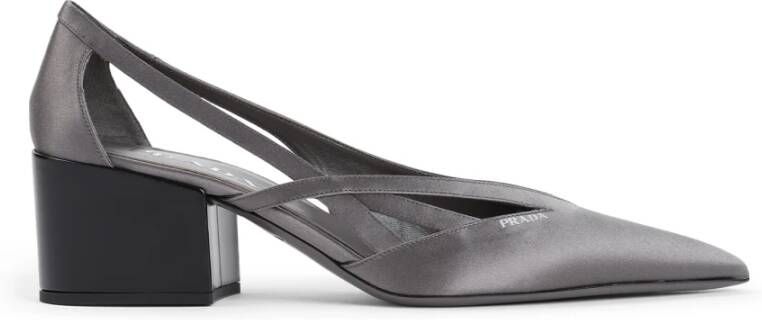 Prada Grijze Zijden Pumps Elegante Hak Schoenen Gray Dames