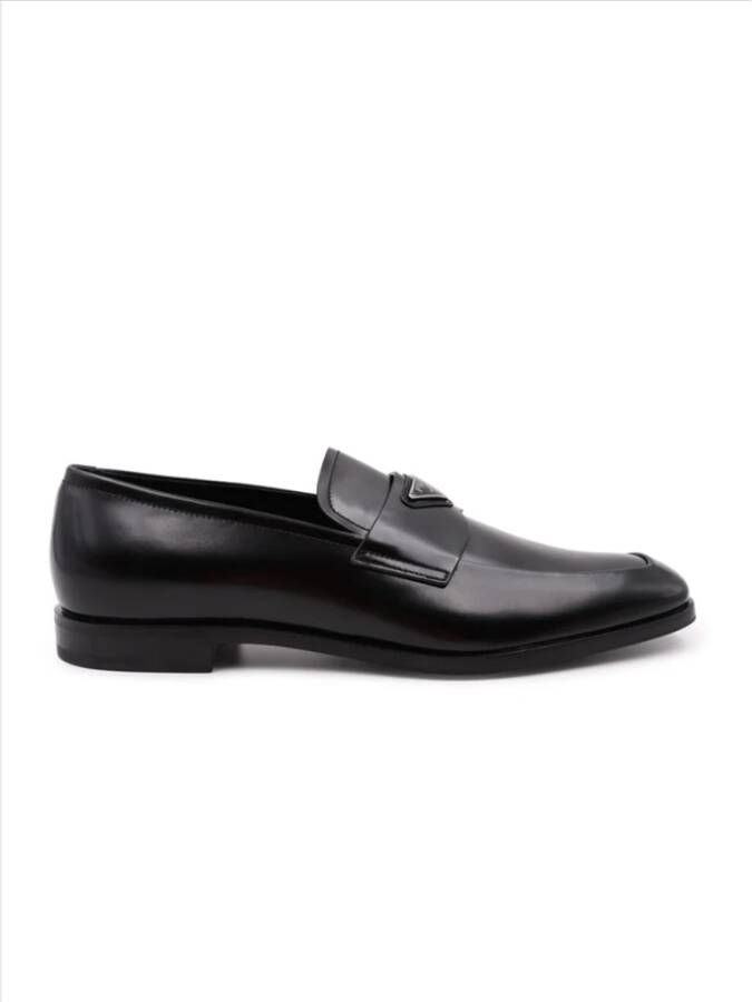 Prada Leren Loafers Black Heren