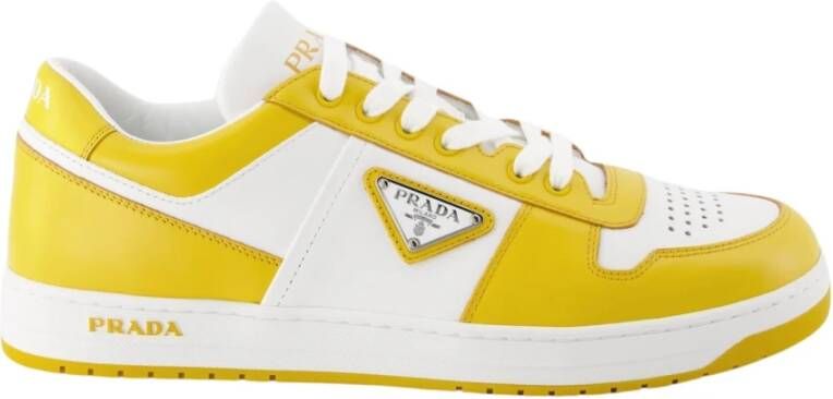 Prada Leren vetersneakers Yellow Heren