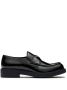 Prada Logo Plaque Leren Loafers Black Heren - Thumbnail 1