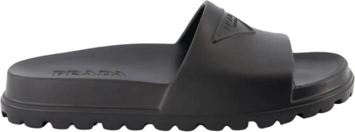 Prada Logo Slides Black Heren