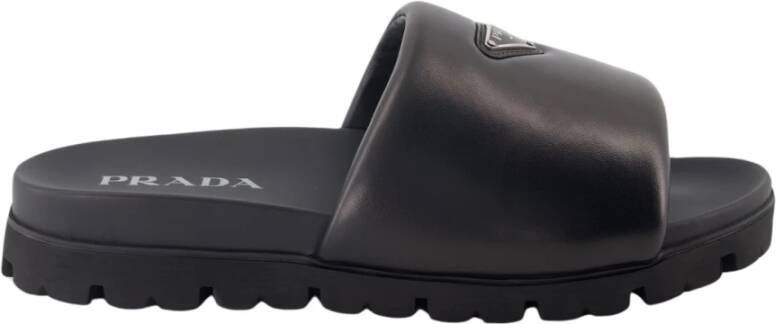 Prada Nappa leren instap sandalen Black Heren