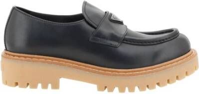 Prada Patent Leren Loafers met Robuuste Zool Black Heren