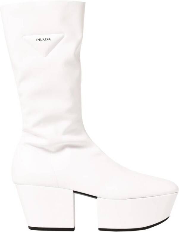 Prada Platform Pull On Laarzen Vrouwen White Dames