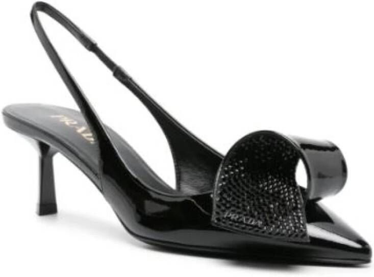 Prada Platte schoenen met kristalversiering Black Dames