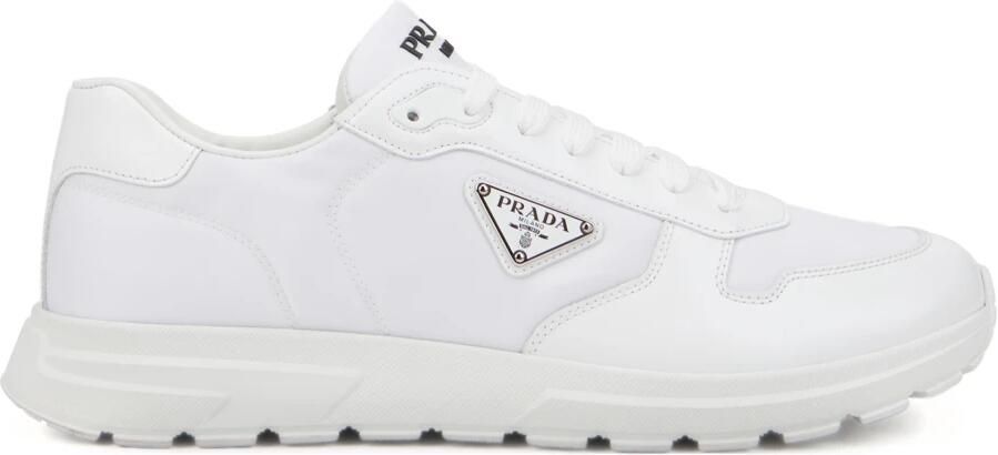 Prada Nylon en Leren Sneakers