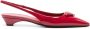 Prada Rode Patentleren Driehoeklogo Slingbacks Red Dames - Thumbnail 1