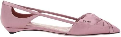 Prada Satin Ballerina met Cut-out Details Pink Dames