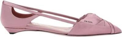 Prada Satin ballerina met verlengde neus Pink Dames