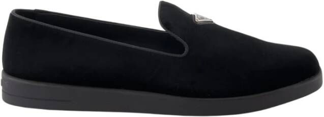 Prada Suede Slip-On Loafers Black Heren