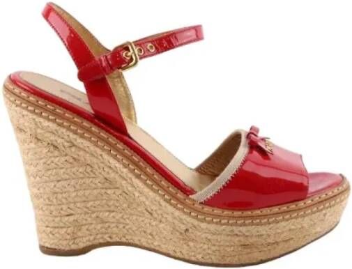 Prada Vintage Pre-owned Canvas espadrilles Red Dames