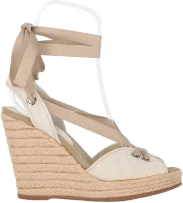 Prada Vintage Pre-owned Canvas sandals Beige Dames