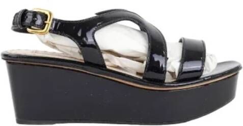 Prada Vintage Pre-owned Canvas sandals Black Dames