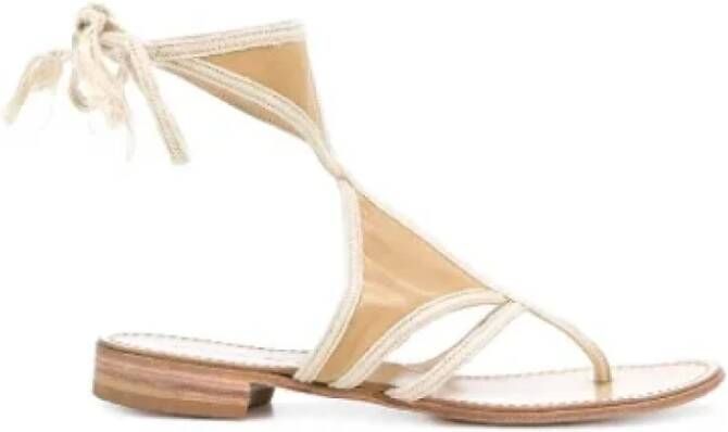 Prada Vintage Pre-owned Cotton sandals Beige Dames