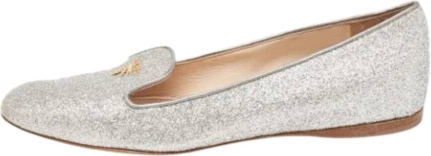 Prada Vintage Pre-owned Fabric flats Gray Dames