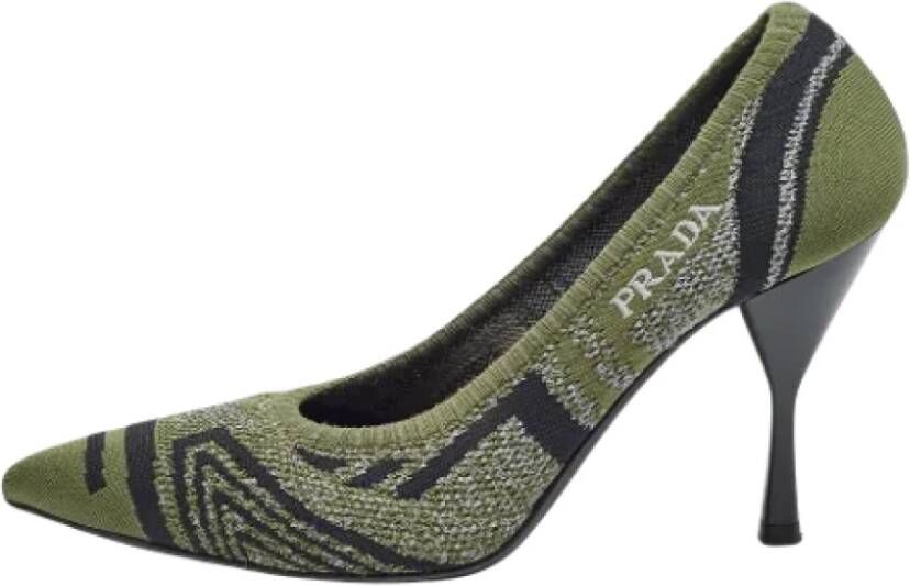 Prada Vintage Pre-owned Fabric heels Green Dames