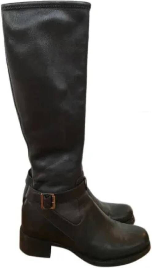 Prada Vintage Pre-owned Leather boots Black Dames