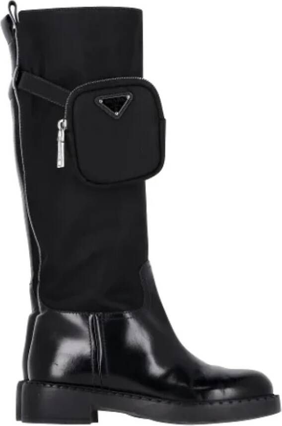 Prada Vintage Pre-owned Leather boots Black Dames