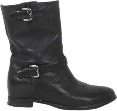 Prada Vintage Pre-owned Leather boots Black Dames