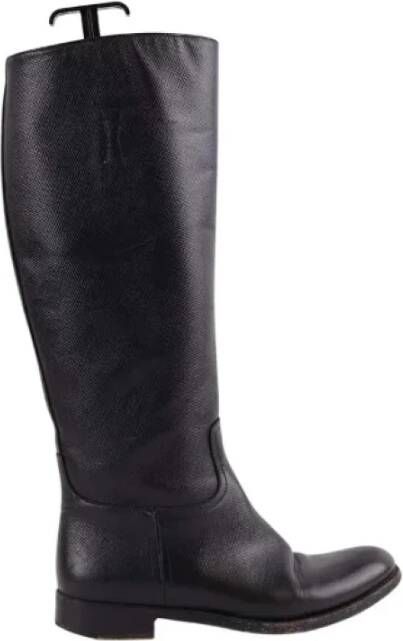 Prada Vintage Pre-owned Leather boots Black Dames