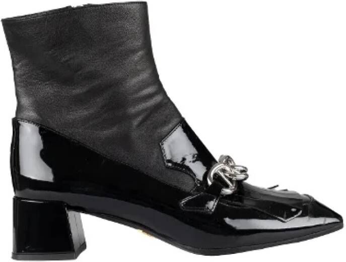 Prada Vintage Pre-owned Leather boots Black Dames