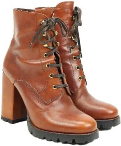 Prada Vintage Pre-owned Leather boots Brown Dames