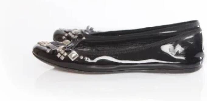 Prada Vintage Pre-owned Leather flats Black Dames